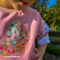 Preview: Bügelbild Blumen-Einhorn